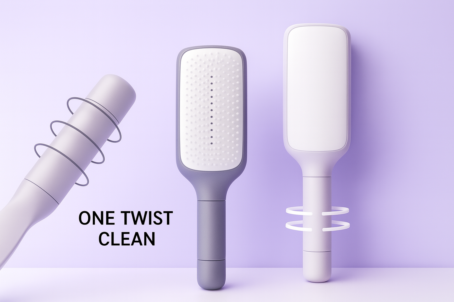 Self-Cleaning Hair Brush  One Twist to a Fresh, Tangle-Free Brush